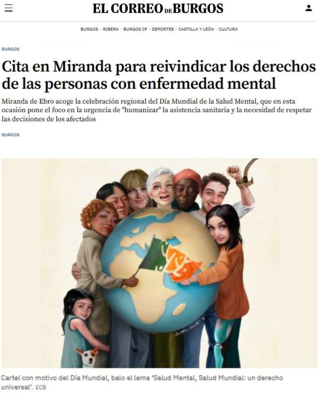 Miranda de Ebro lidera los eventos del Día Mundial de la Salud Mental en Castilla y León